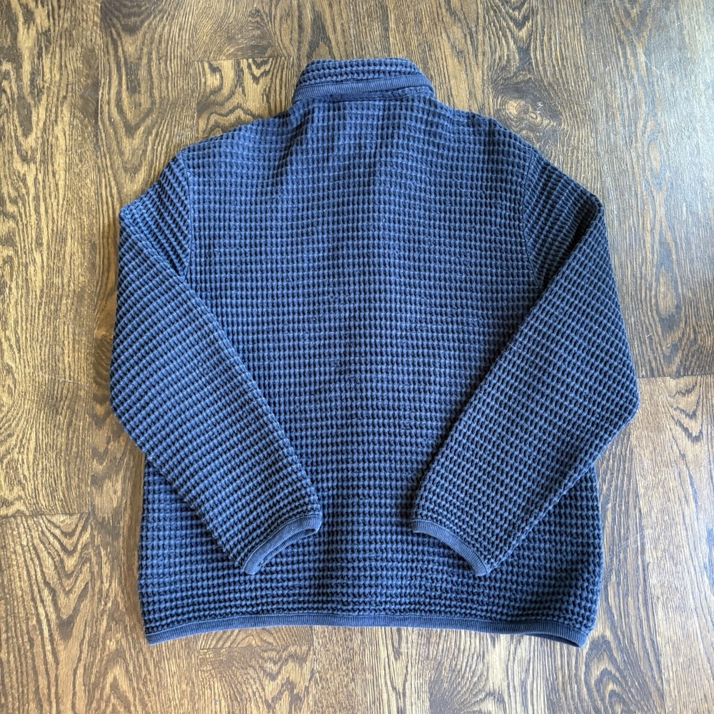 VTG 90s Republic Blues Waffle Knit Cotton Cardigan Blue Sweater Women's M Canada - Picture 4 of 8